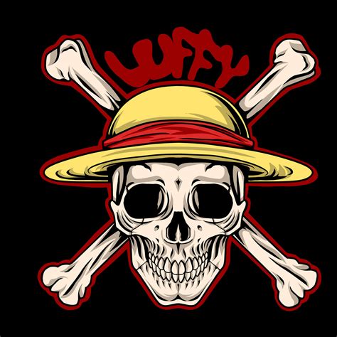 luffy Skull with straw hat vector illustration 26498870 Vector Art at Vecteezy