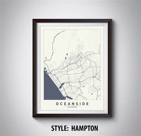 Map of Oceanside CA Oceanside Map Oceanside Poster - Etsy