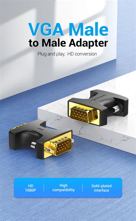 VGA Male to Male Adapter for Monitor TV computer laptop