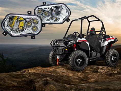 2x Polaris Ranger and Sportsman LED Headlight Kit ATV UTV Light Accessories Projector Headlight ...