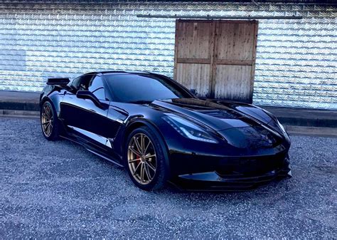 Chevrolet Corvette C7 Z06 Black with Bronze Forgeline GT1 5-Lug Wheel ...