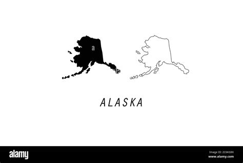 Alaska outline map state U.S. vector illustration Stock Vector Image ...