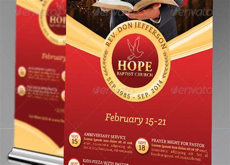 Pastor Anniversary Pop-Up Banner Template | Godserv Market