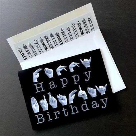 ASL HAPPY BIRTHDAY Card American Sign Language 5x7 - Etsy