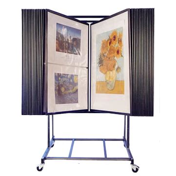 30 Panel Adjustable Fine Art Display | Art Print Rack | Flip Style Art Stand - Creative Store...