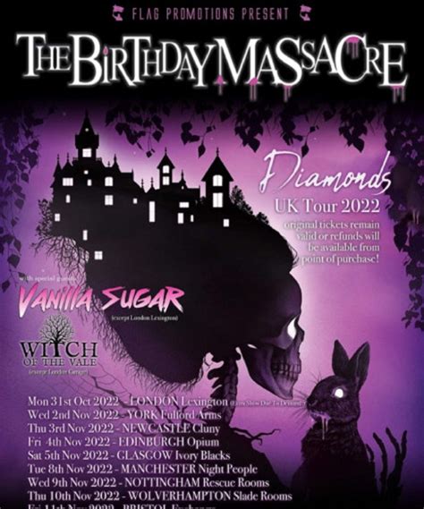 The Birthday Massacre - Diamonds Tour 2022 - 11 November 2022 - Exchange - Event/Gig details ...