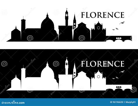 Florence Skyline Silhouette. Vector Illustration | CartoonDealer.com ...