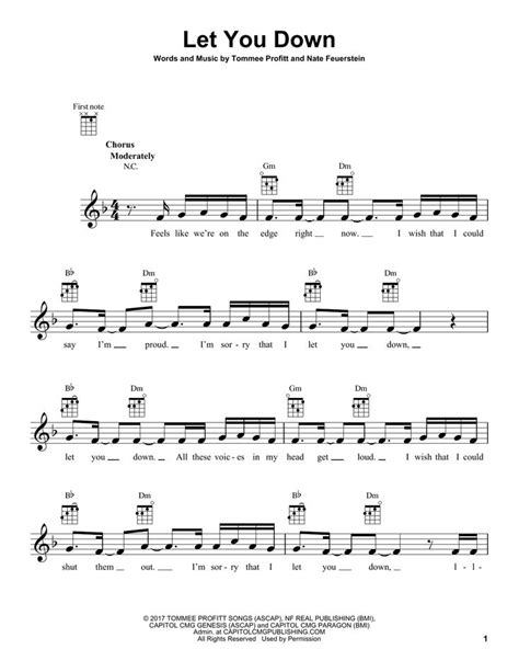 NF 'Let You Down' Sheet Music Notes, Chords, Score. Download Printable ...