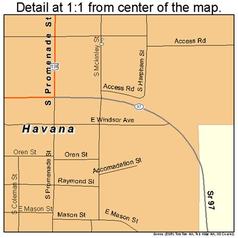 Havana Illinois Street Map 1733513