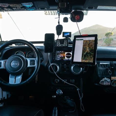 the interior of a vehicle with dashboard, steering wheel and electronic ...