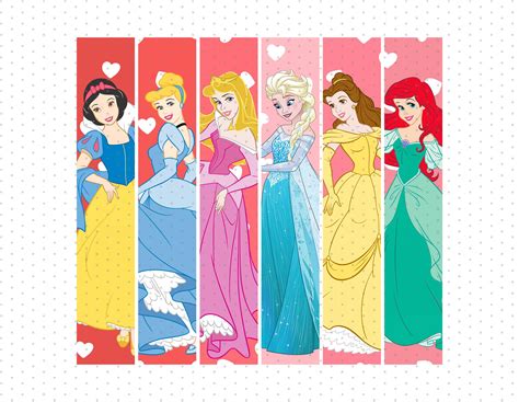 Disney Princess Valentine's Day PNG: Instant Download for Sublimation