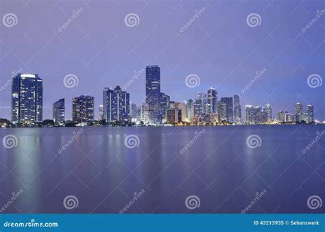 Miami city skyline stock image. Image of location, buildings - 43213935