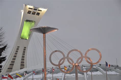 Olympic Stadium Tower in Montreal lit up green tonight for a good cause