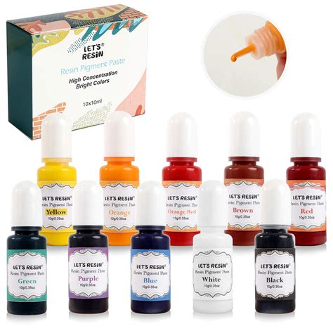 Buy LET'S RESIN Opaque Resin Pigment,10 Colors Epoxy Resin Pigment Paste Each 0.35oz,High ...