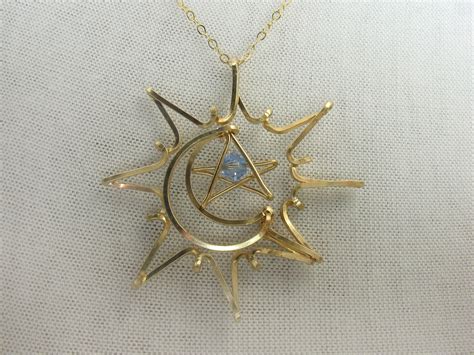 Sun Moon Star Necklace - in Silver or Gold - Wirename.com