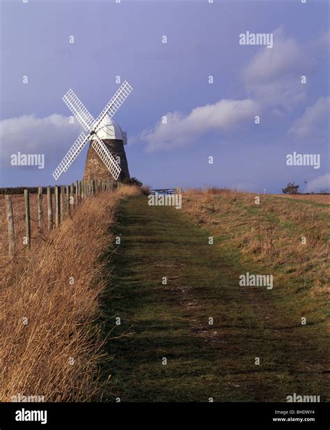 Halnaker windmill on the South Downs above Chichester in winter Stock ...