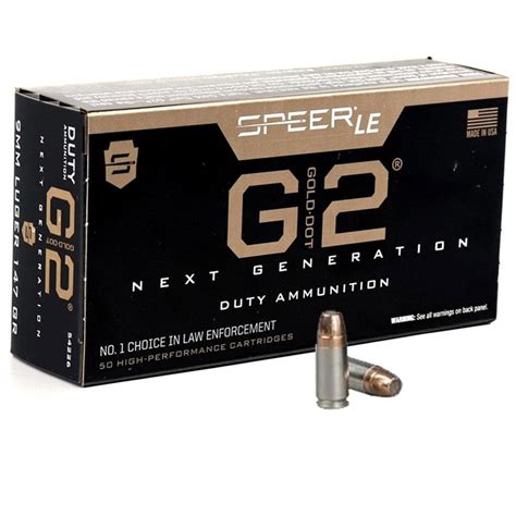 Bullseye North | CCI Speer LE Gold Dot G2 Ammo 9mm 147gr JHP - Box of 50