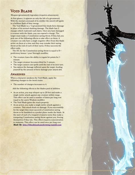 Void Blade | Dungeons and dragons, D&d dungeons and dragons, Dungeons ...