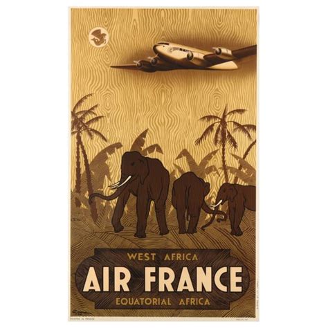 Vincent Guerra (20th Century), Vintage Air France / West Africa Travel Poster (Lot 594 - August ...