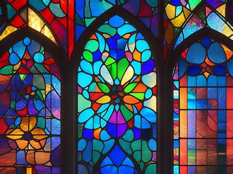 Premium AI Image | Abstract stained glass windows