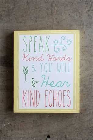 "Speak Kind Words and You Will Hear Kind Echos" Farmhouse Wall Art ...