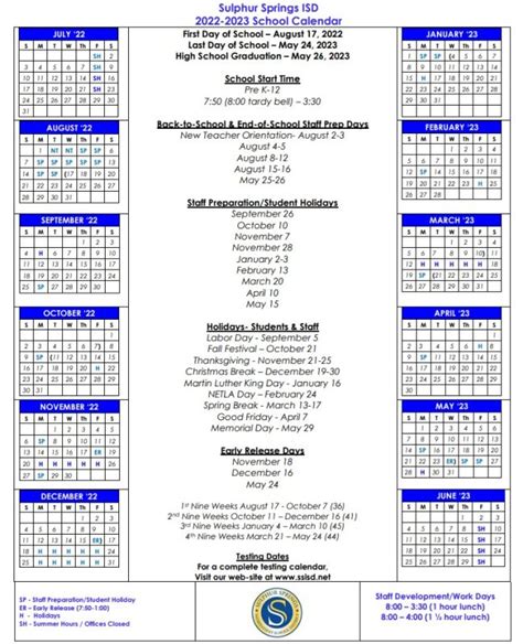 Sulphur Springs ISD 2022-2023 School Calendar Approved On 6-1 Vote ...