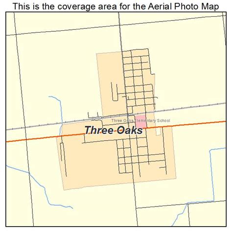 Aerial Photography Map of Three Oaks, MI Michigan