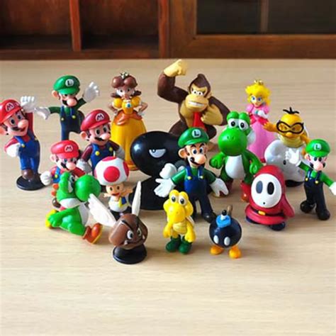 18pcs/set 3 6cm Super Mario Action FigureToy Cartoon Anime Mini Super ...