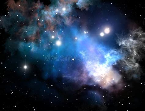 Blue space star nebula stock illustration. Illustration of dynamic - 45350890