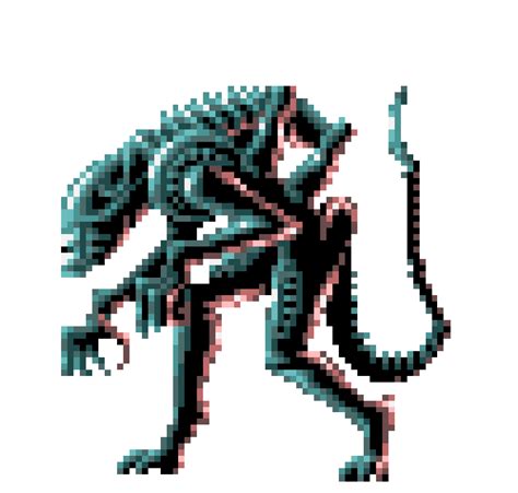 Pin by 🌱 🐁 Thorin on Pixel Art | Xenomorph, Pixel art, Alien vs predator