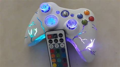 Custom LED xbox 360 controller wireless custom made by techfire. Control the lights with the ...