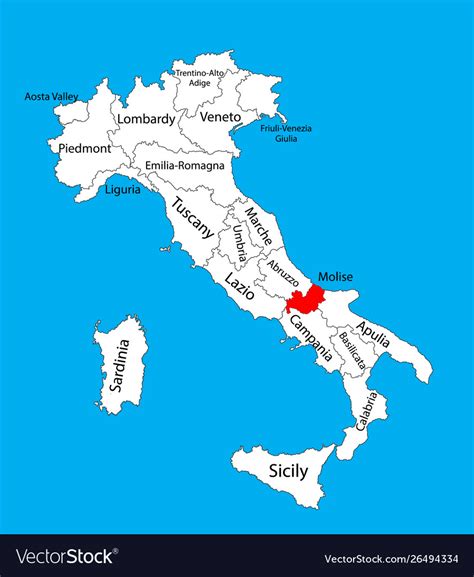 Molise italy province map silhouette Royalty Free Vector