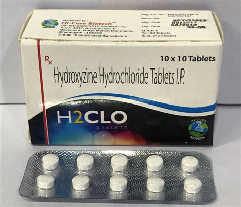 Hydroxyzine Hydrochloride 25 mg Tablets, Packaging Size: 10 X 10, Packaging Type: Strips, Rs 320 ...