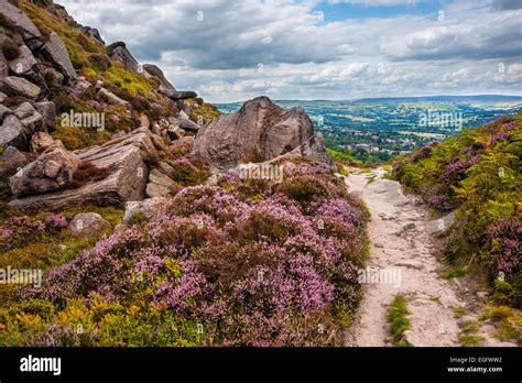 Pathway on Ilkley Moor in Yorkshire Stock Photo - Alamy