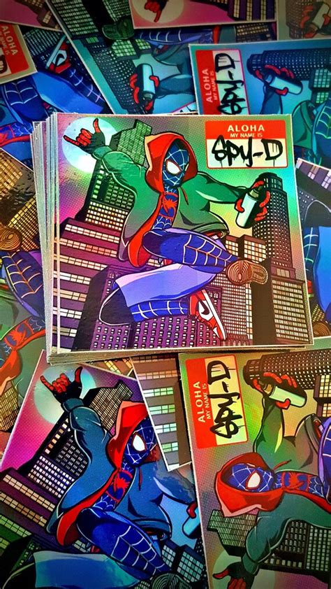 Spider Man / Miles Morales Graffiti Street Art Holographic - Etsy