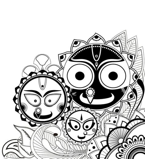 Lord Jagannath Black And White