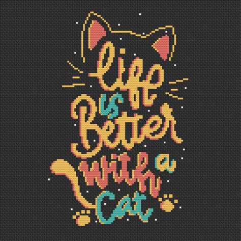 Cat Quotes Cross Stitch Pattern, Quotes Cross Stitch Pattern, INSTANT ...