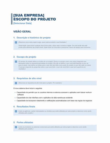 Escopo De Projeto Exemplo