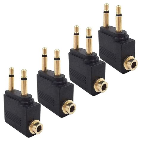 4 Pack Airplane Headphone Adapter ,Airline Airplane Flight Adapters for ...