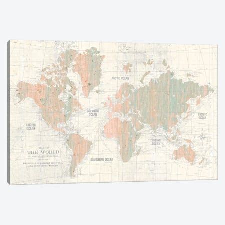 Old World Map Blue Canvas Print by Wild Apple Portfolio | iCanvas