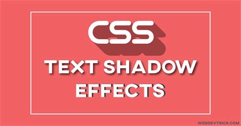 Want to create text-shadow with HTML and CSS? There are 4 kinds of text shadow effect. check it ...