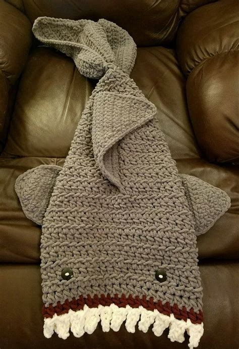 Shark Blanket/ Child Size 40/ Ready to Ship | Shark blankets, Crochet ...