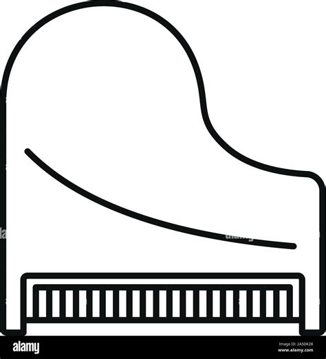 Top view classic grand piano icon. Outline top view classic grand piano vector icon for web ...