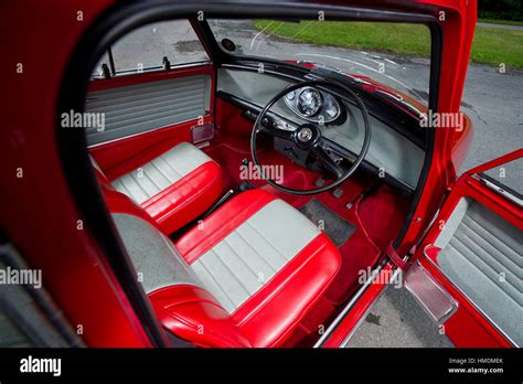 1968 Mini Cooper S classic compact British sports car basic interior Stock Photo - Alamy