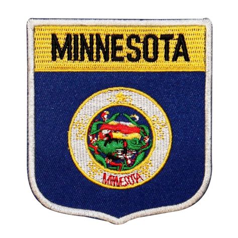 State Flag Shield Minnesota Patch Badge Travel USA Embroidered Iron on ...