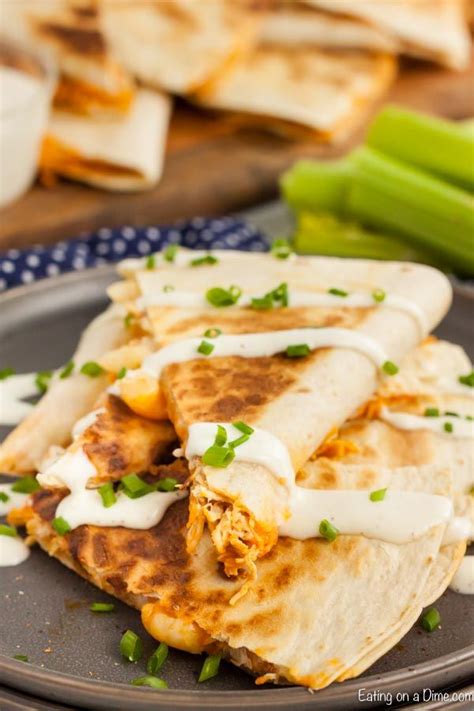 Buffalo chicken quesadilla recipe has all that you love about buffalo flavor with tons o ...