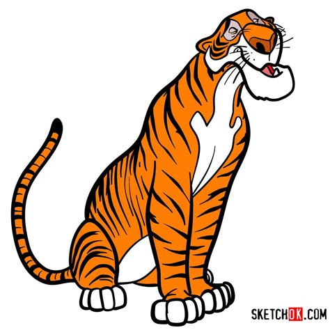 How to draw Shere Khan | The Jungle Book - Sketchok easy drawing guides