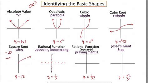 Math Various Graph Shapes