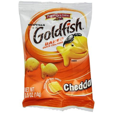 100 PACKS : PEPPERIDGE FARM Goldfish Snack Crackers, Cheddar Cheese, 0.5-Ounce Single Serve ...