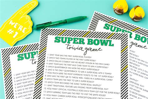 Free Printable Super Bowl Trivia Questions Game - Play Party Plan